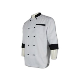 KI029 professional chef uniform team group 3/4 7' sleeves chef staff servants uniform fabric uniform company hk supplier  double breasted chef jacket KI029 professional chef uniform team group 3/4 7' sleeves chef staff servants uniform fabric uniform company hk supplier  double breasted chef jacket